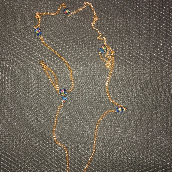 long beaded gold chain necklace - Picture 3 of 5